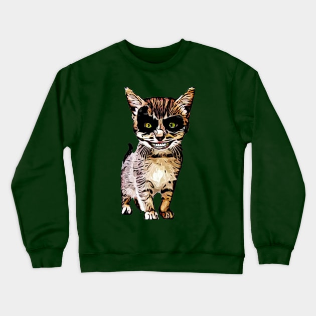 Evil Cat Crewneck Sweatshirt by BigTexFunkadelic